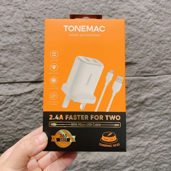 Combo củ sạc + cáp USB iphone / micro Tonemac UC22/UC42