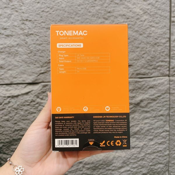 Combo củ sạc + cáp USB iphone / micro Tonemac UC22/UC42