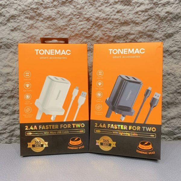 Combo củ sạc + cáp USB iphone / micro Tonemac UC22/UC42