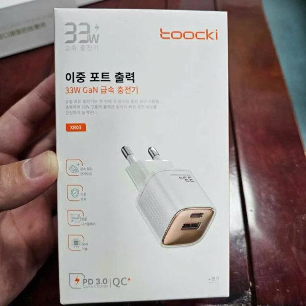 Củ sạc nhanh Toocki 2 cổng GaN 33w (Hàng xuất thị trường Hàn)