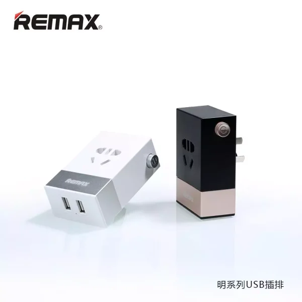 Củ Sạc Đa Năng REMAX RM-2U, có 1 cổng 220v + 2 cổng USB-A