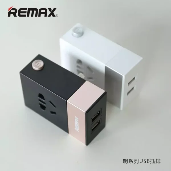 Củ Sạc Đa Năng REMAX RM-2U, có 1 cổng 220v + 2 cổng USB-A