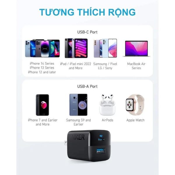 Củ sạc Anker 2 Cổng 323 33W - A2331