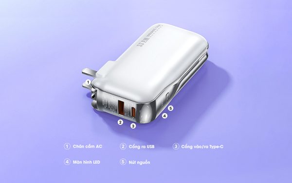 Củ sạc kiêm Pin dự phòng Remax RPP-532 dung lượng 10.000mAh sạc nhanh 22.5W PD Củ sạc kiêm Pin dự phòng Remax RPP-532 dung lượng 10.000mAh sạc nhanh 22.5W PD