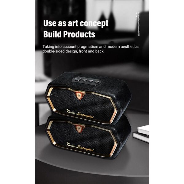 Loa Bluetooth Torino Lamborghini TL89 – Da Nappa, Logo mạ vàng 18K, có TWS, CS 20W