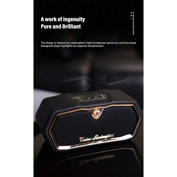 Loa Bluetooth Torino Lamborghini TL89 – Da Nappa, Logo mạ vàng 18K, có TWS, CS 20W