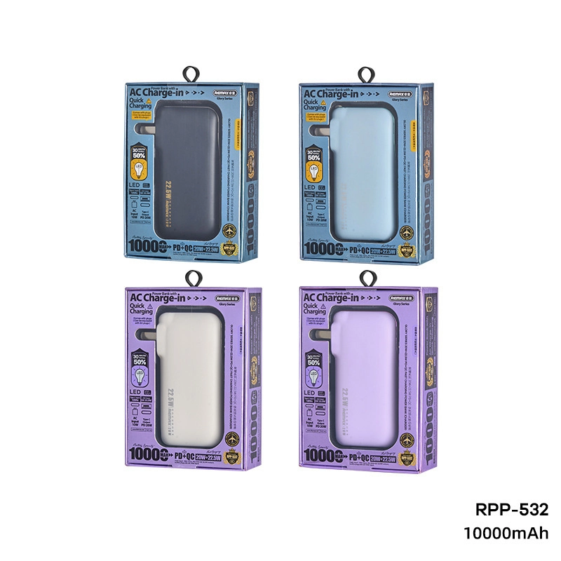 Củ sạc kiêm Pin dự phòng Remax RPP-532 dung lượng 10.000mAh sạc nhanh 22.5W PD