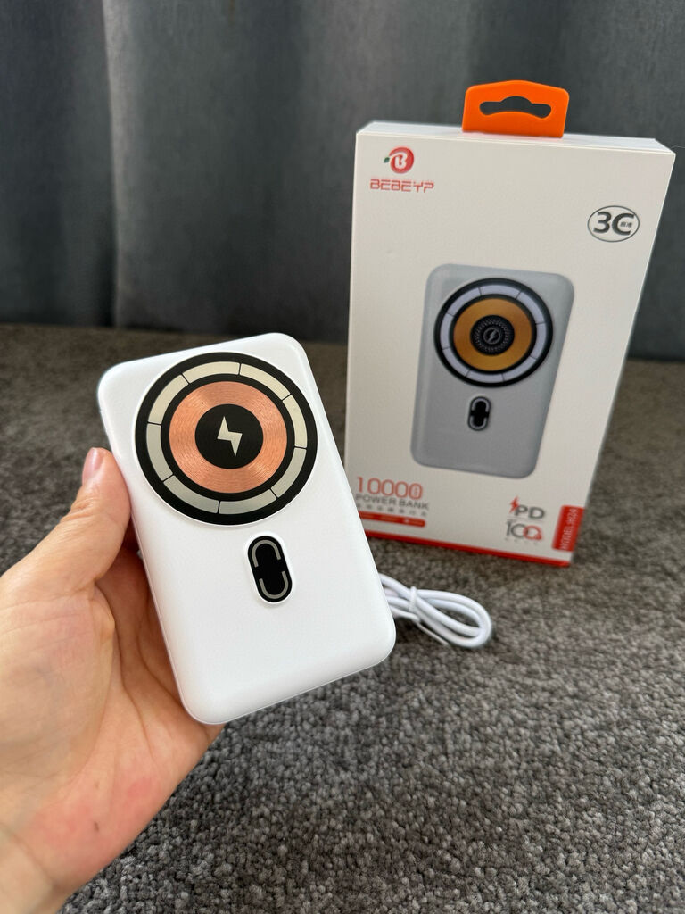 Pin dự phòng BEBEPY 10.000mAh H24, sạc nhanh không dây, liền 2 cáp