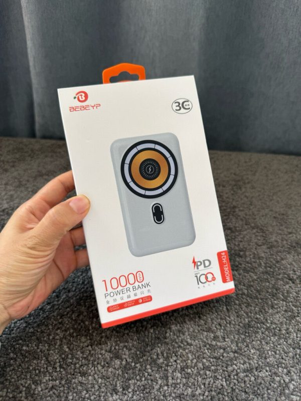 Pin dự phòng BEBEPY 10.000mAh H24, sạc nhanh không dây, liền 2 cáp