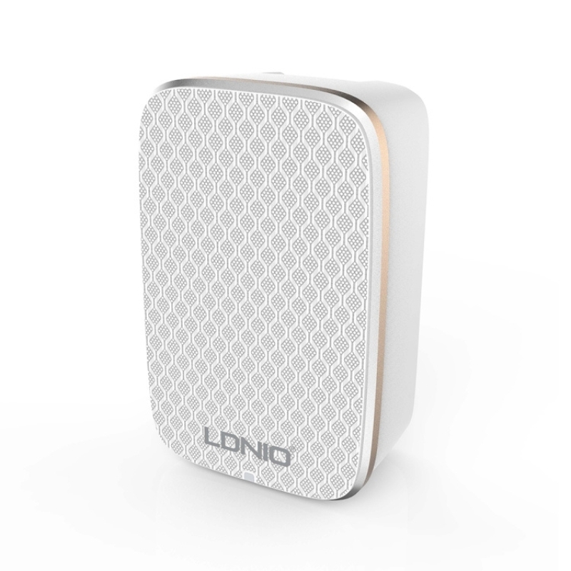Bộ sạc du lịch LDNIO A2204, 2 cổng USB, cổng sạc nhanh Auto-ID, kèm cáp sạc type-C, chuẩn quốc tế