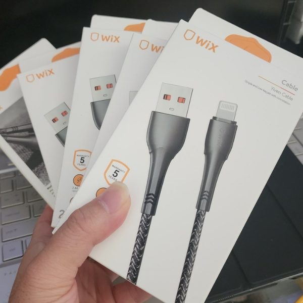 Cáp sạc iPhone dây dù dài 2M hãng WIX Fullbox chân USB-A to Lightning