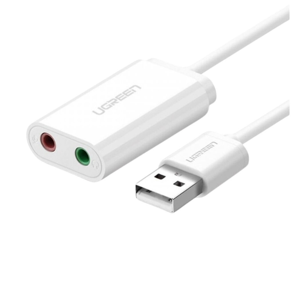 Bộ chuyển UGREEN US205 (30143) USB 2.0 sang 1 cổng tai nghe + 1 cổng Micro 3.5mm