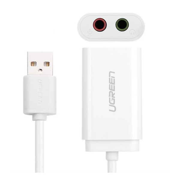 Bộ chuyển UGREEN US205 (30143) USB 2.0 sang 1 cổng tai nghe + 1 cổng Micro 3.5mm