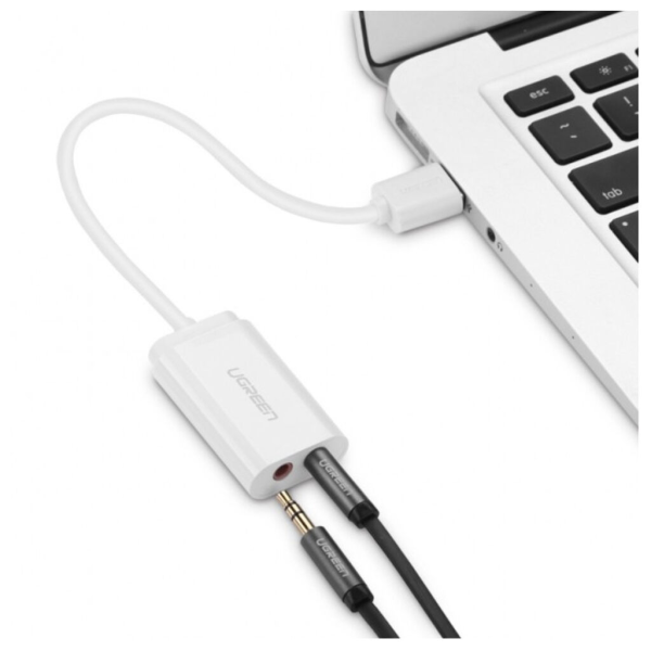 Bộ chuyển UGREEN US205 (30143) USB 2.0 sang 1 cổng tai nghe + 1 cổng Micro 3.5mm