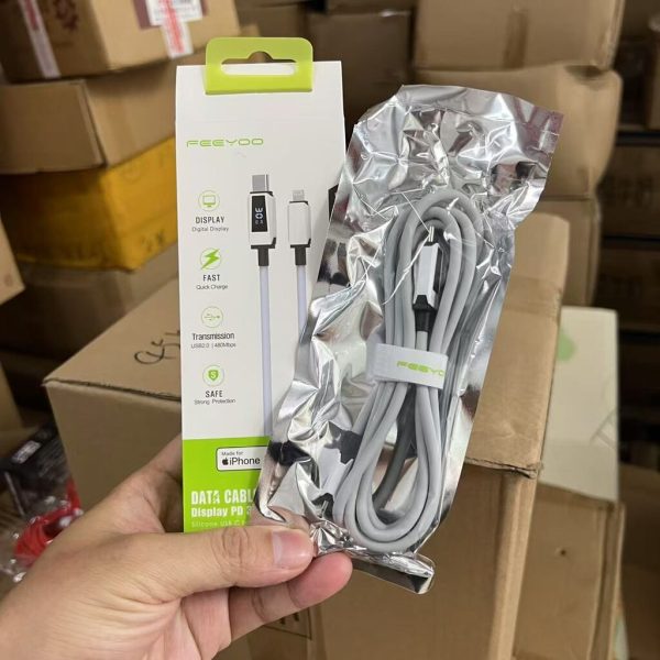 Cáp sạc iPhone C to L có MFI, hiển thị công suất FEEYOO Heymix (hàng xuất Đức )