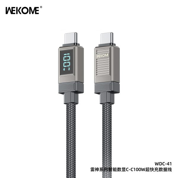 Cáp Sạc Siêu Nhanh WEKOME WDC-41 Type-C to Type-C 100W Có Màn Hình Thông Minh