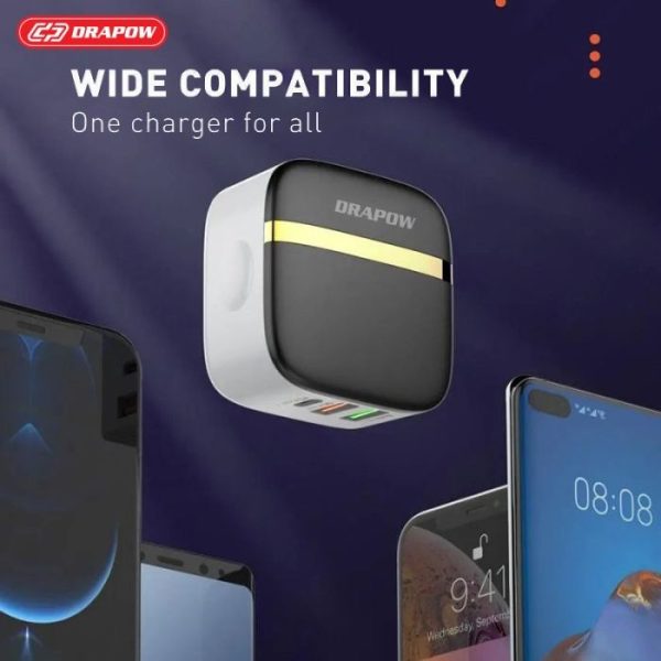 Bộ củ cáp sạc nhanh 3 cổng sạc- 32W CS32 DRAPOW tặng kèm cáp iPhone C to L