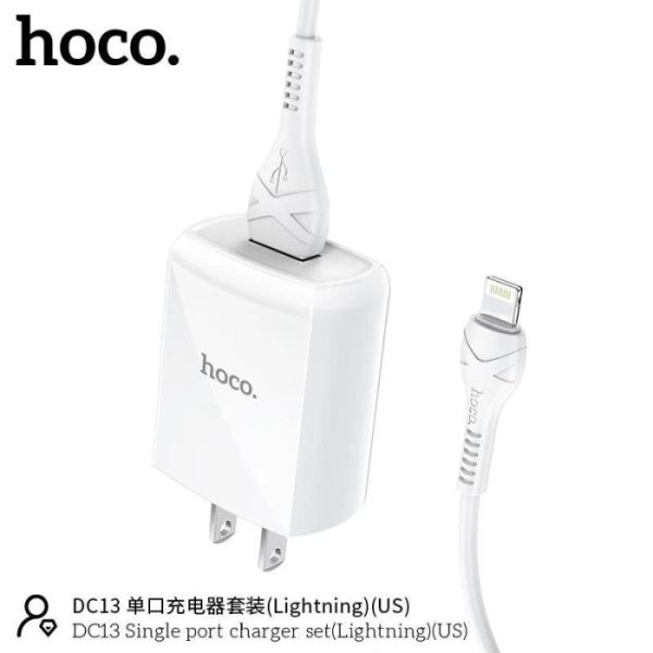 Bộ củ kèm cáp sạc Hoco DC13 lightning chính hãng hoco Bộ củ kèm cáp sạc Hoco DC13 lightning chính hãng hoco