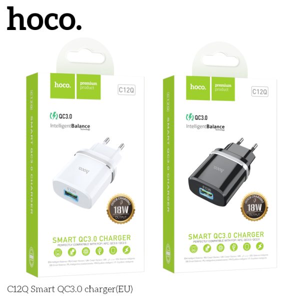 Bộ sạc nhanh Hoco C12Q đầu ra Micro, TypeC, iPhone