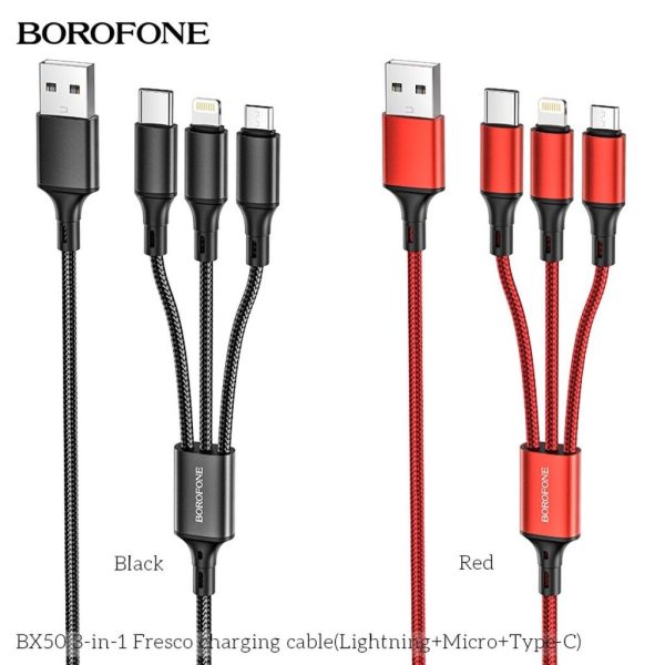 CÁP SẠC 3 ĐẦU BOROFONE BX50 CHÍNH HÃNG