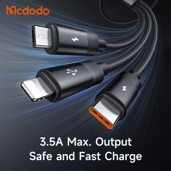 Cáp Sạc Đa Năng Mcdodo Jelly Series Data Cable USB to M+L+C 3.5A
