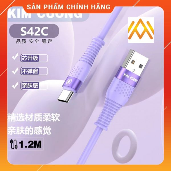 Cáp Sạc nhanh 2.4A Kim Cương 1.2m - S42