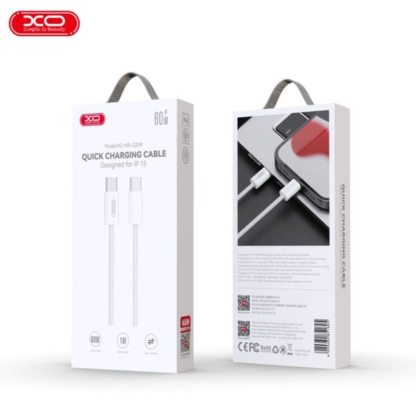 Cáp Sạc Nhanh 60W XO NB-Q259 Type C to C 1M dành cho IPhone 15 và Android Cáp Sạc Nhanh 60W XO NB-Q259 Type C to C 1M dành cho IPhone 15 và Android