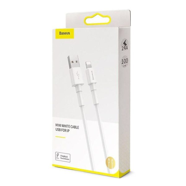Cáp sạc nhanh Baseus CALSW-02 dành cho Iphone/Ipad dài 1m max 2.4A (trắng) - Hàng Chính Hãng Cáp sạc nhanh Baseus CALSW-02 dành cho Iphone/Ipad dài 1m max 2.4A (trắng) - Hàng Chính Hãng