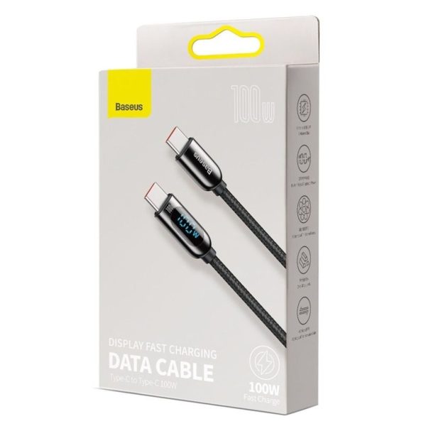 Cáp sạc nhanh dài 2m Baseus C to C 100W màn LED, Cáp sạc nhanh 100W Baseus Display Fast Charging Dat Cáp sạc nhanh dài 2m Baseus C to C 100W màn LED, Cáp sạc nhanh 100W Baseus Display Fast Charging Dat