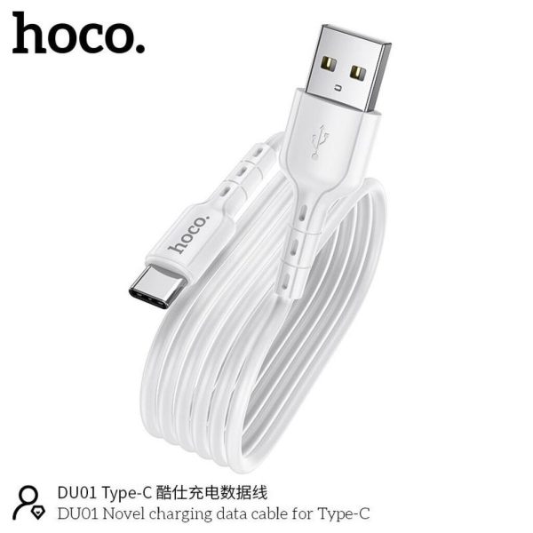 Cáp sạc nhanh đồng bộ để sạc và truyền dữ liệu TypeC day dài 1.5m Lõi đồng nguyên chất hoco DU01