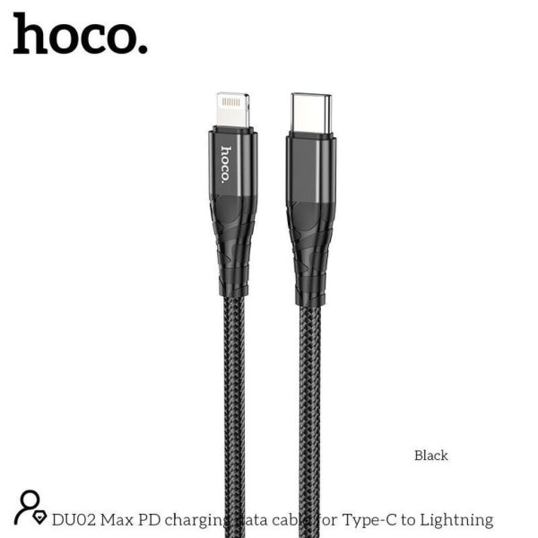 Cáp sạc nhanh PD 20W hỗ trợ truyền dữ liệu chân Typec sang lightning hoco DU02 Cáp sạc nhanh PD 20W hỗ trợ truyền dữ liệu chân Typec sang lightning hoco DU02