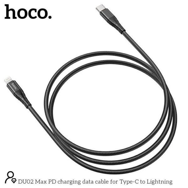 Cáp sạc nhanh PD 20W hỗ trợ truyền dữ liệu chân Typec sang lightning hoco DU02 Cáp sạc nhanh PD 20W hỗ trợ truyền dữ liệu chân Typec sang lightning hoco DU02