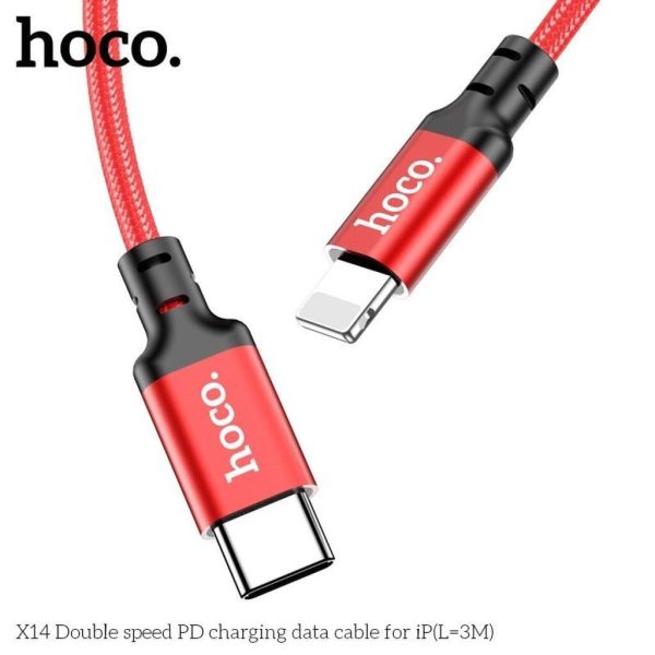 Cáp sạc nhanh PD 20W typec sang lightning dây đồng nguyên chất, dây chống gãy siêu bền Hoco X14