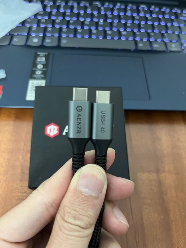 Cáp USB4 AENZR Sạc 240W, Truyền dữ liệu 40Gbps, Xuất Hình 8K60Hz , Độ dài 0.8M