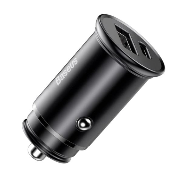 Tẩu Sạc Nhanh Baseus Circular Metal USB + Type-C 30W PPS Car Charger