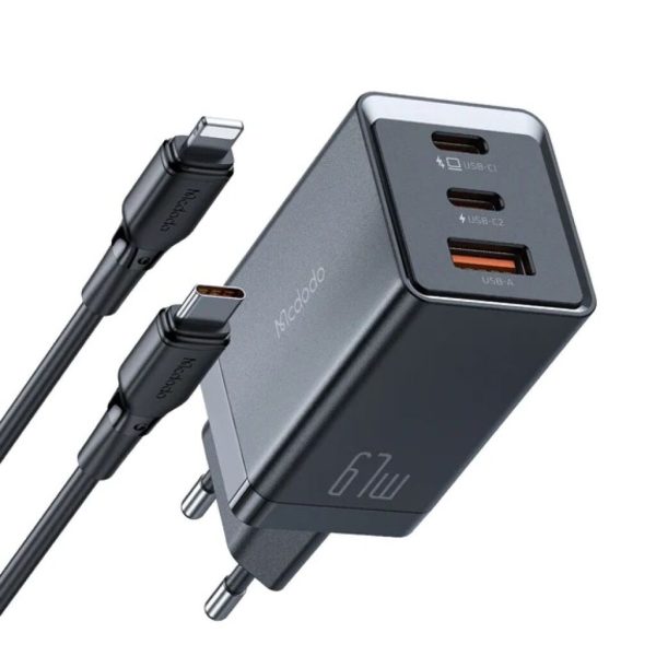 Cốc Sạc Nhanh Mcdodo 67W 2C1U Gan5 mini Fast Charger Kit Pro (2 Type-C + USB, Kèm cáp) Cốc Sạc Nhanh Mcdodo 67W 2C1U Gan5 mini Fast Charger Kit Pro (2 Type-C + USB, Kèm cáp)