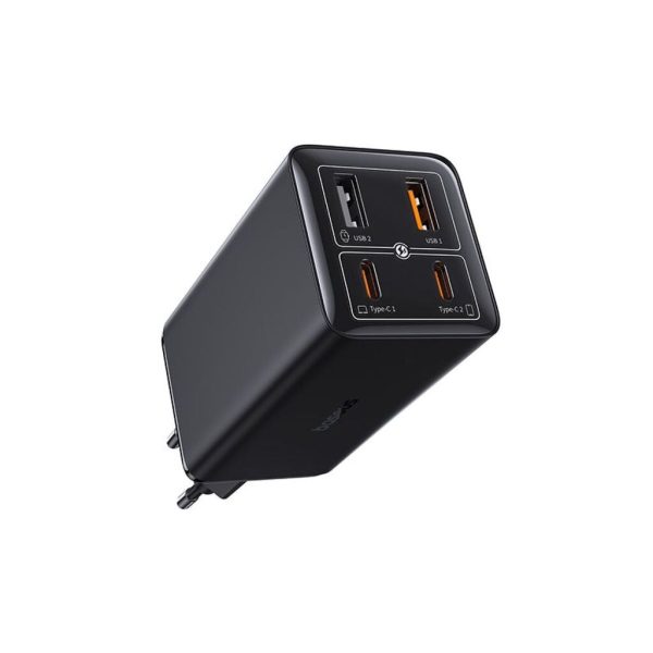 Cốc Sạc Nhanh OS-Baseus GaN6 Pro Fast Charger 2C+2U 100W (Chân tròn, Kèm cáp C to C 100W, 1m)