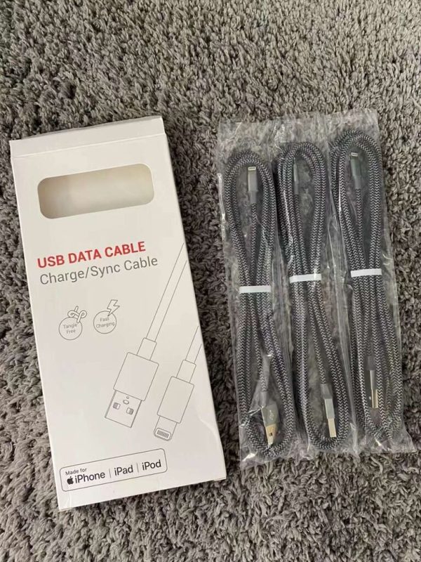 Combo 3 sợi cáp sạc dây bọc dù cho iPhone dài 2m