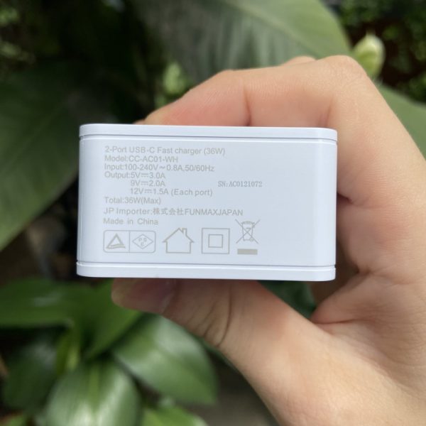 Củ sạc chính hãng nhà mạng Nhật AU Cellcube 36W - 2 cổng sạc nhanh