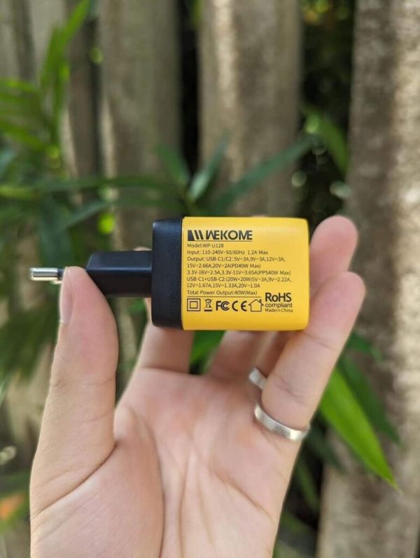 Củ sạc WEKOME WP - U128 40W công nghệ GaN, 2 cổng cắm TypeC