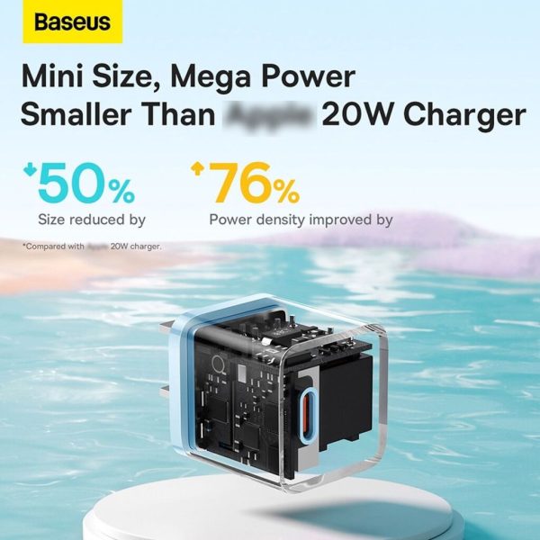 Củ Sạc Nhanh Cho IP 20W Baseus GaN5 Fast Charger 1C (PD/QC Multi Quick Charge Support Smart Protect)