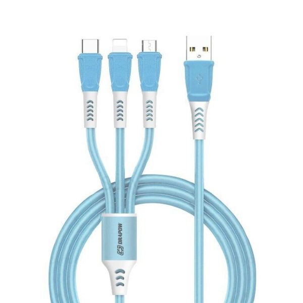 Dây cáp sạc 3 đầu L-M-C Drapow CX04 ( iPhone / Micro / Type-C ) Dây cáp sạc 3 đầu L-M-C Drapow CX04 ( iPhone / Micro / Type-C )