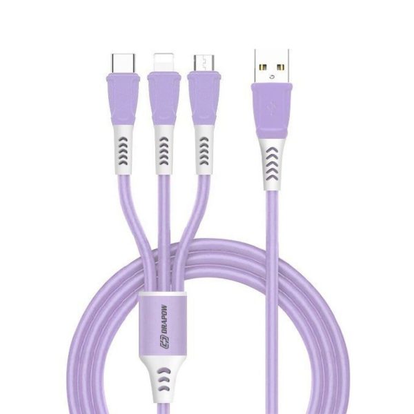 Dây cáp sạc 3 đầu L-M-C Drapow CX04 ( iPhone / Micro / Type-C ) Dây cáp sạc 3 đầu L-M-C Drapow CX04 ( iPhone / Micro / Type-C )