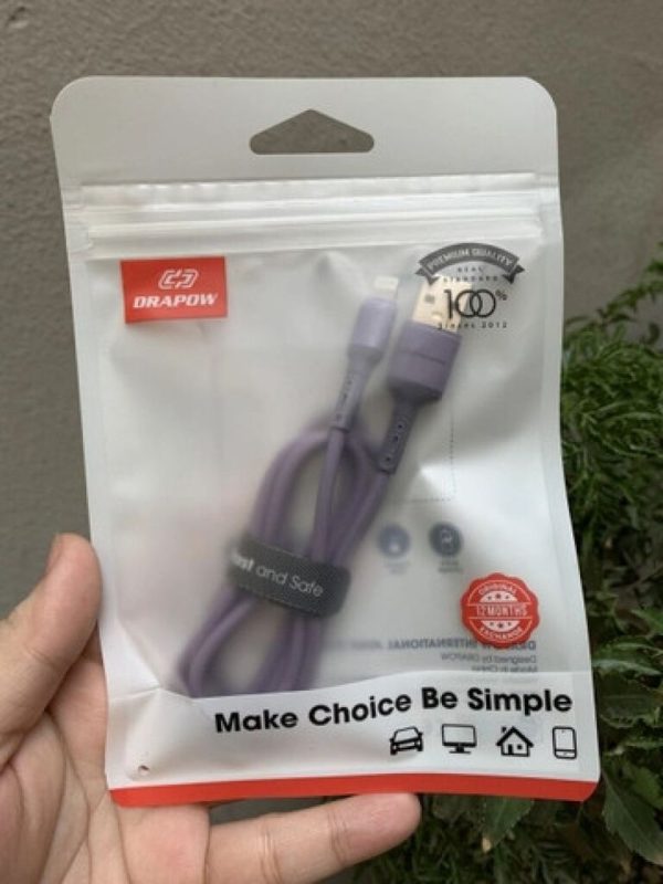 Dây cáp sạc cho iP chính hãng Drapow chất liệu cao su non CS02 Dây cáp sạc cho iP chính hãng Drapow chất liệu cao su non CS02