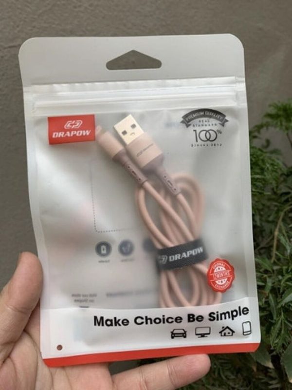 Dây cáp sạc cho iP chính hãng Drapow chất liệu cao su non CS02