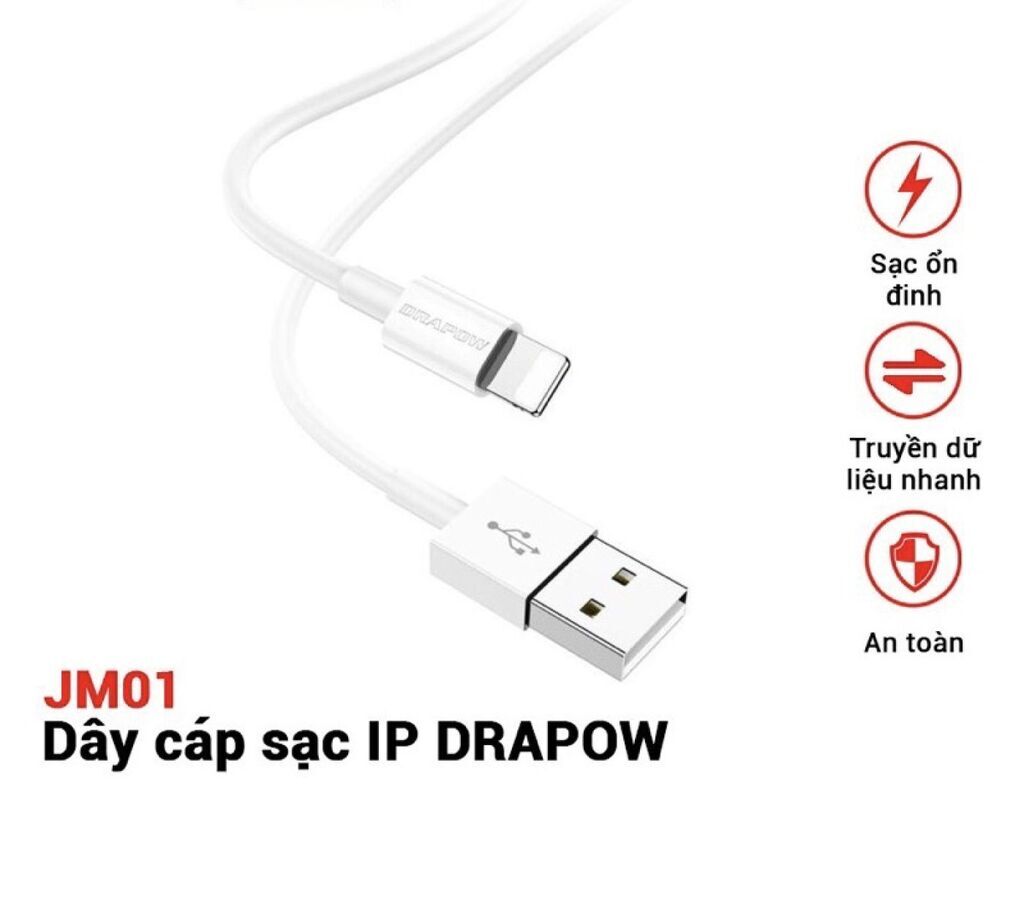 (Mua 10 Tặng 5 Củ XO L7) Cáp Sạc IPhone, IPAD DRAPOW JM01