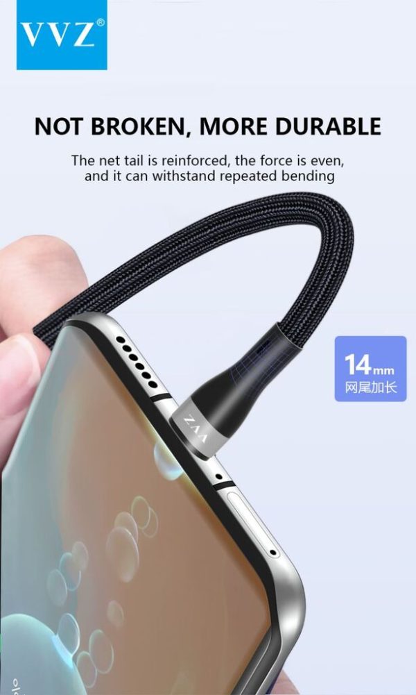 Dây Cáp Sạc Dù 1 mét Chân Lightning, Type C, Micro chính hãng VVZ.