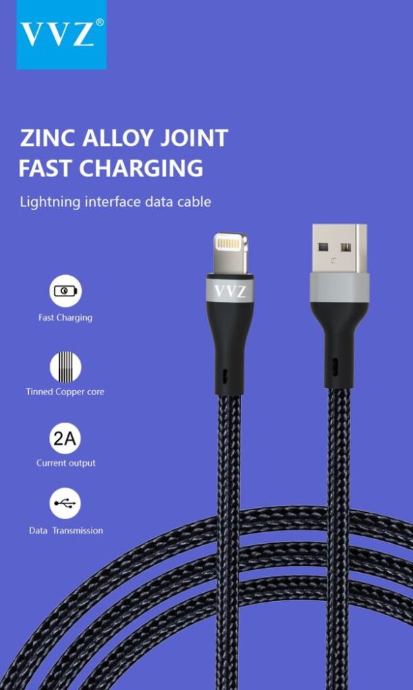 Dây Cáp Sạc Dù 1 mét Chân Lightning, Type C, Micro chính hãng VVZ.