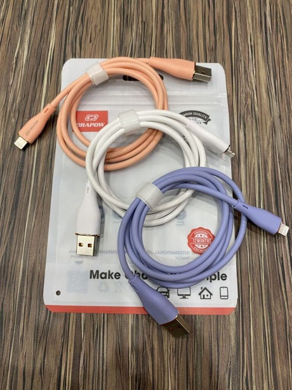 Dây cáp sạc iPhone Drapow CS01 , Chân A to L , chất liệu cao su non