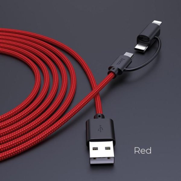 Dây Cáp Sạc Nhanh 3 Đầu Hoco X41 2.4A 1m - Dây Cáp Sạc Nhanh Iphone Chính Hãng 3 Trong 1 Dây Cáp Sạc Nhanh 3 Đầu Hoco X41 2.4A 1m - Dây Cáp Sạc Nhanh Iphone Chính Hãng 3 Trong 1